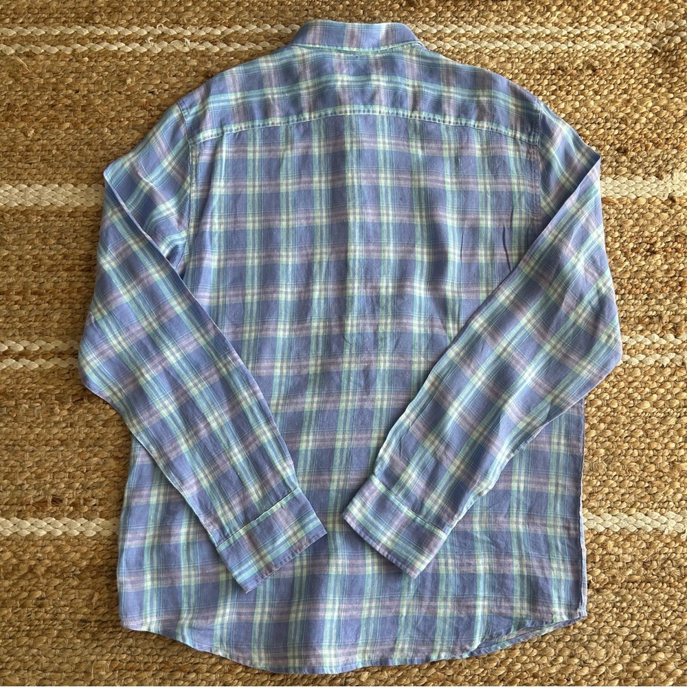 Faherty Linen Shirt Laguna Summer Plaid - Picture 4 of 11